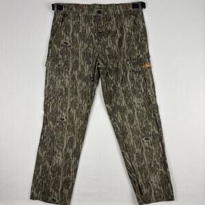 Habit Bear Cave 6 Pocket Camo Pants Mossy Oak Bottomland 100% Cotton Mens Large